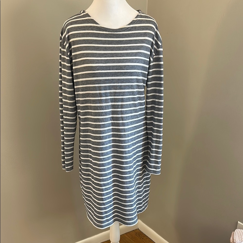 Sail to Sable Striped Tunic Long Sleeve Dress, Sz M